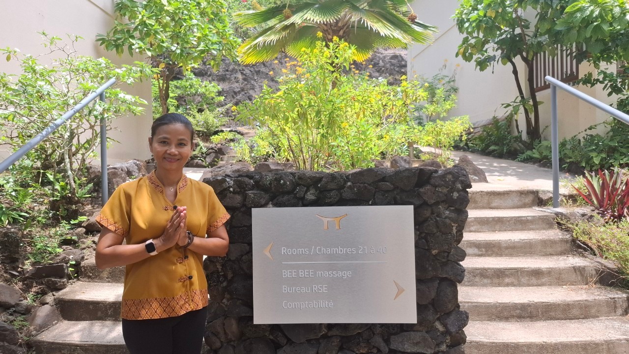 Entrée du salon de massage thaïlandais BB Thai Massage à l'hôtel Maitai Bora Bora